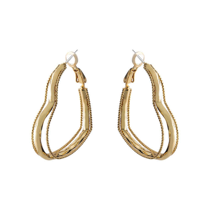 Wholesale Love Hollow Copper Earrings